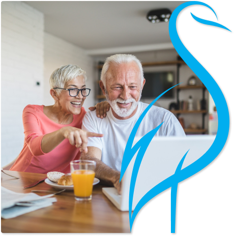 elder couple looking at maintenance plans online